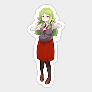 Green Hair Girl Sticker